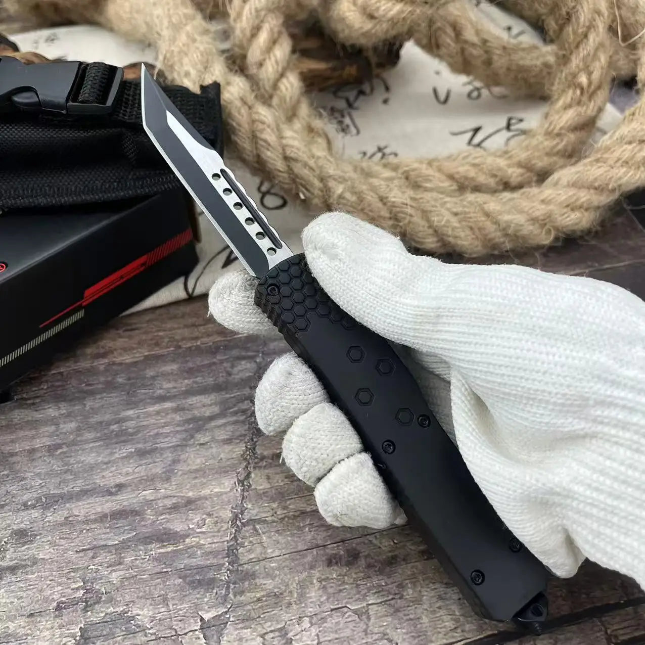 Hunting Pocket Knife 440C Blade Zinc Alloy Handle Utility Outdoor Knives