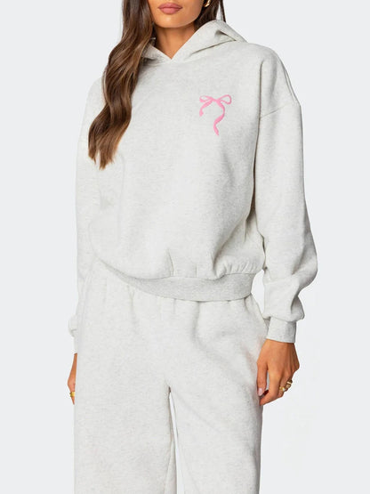 Women s 2 Piece Stylish Outfits Long Sleeve Sweatshirt Solid Color Jogger for Casual Wear