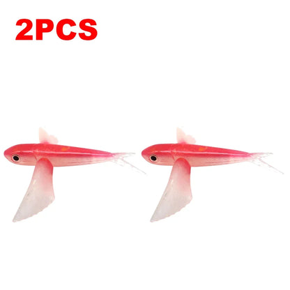 1-10PCS Fishing Lure Bait Soft Bait Tuna Lures Pink Trolling Bird Shaped Teaser For Fishing Tackle