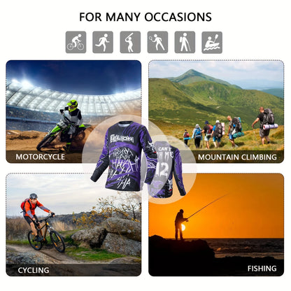 Motorcycle Jersey Wicking Long Sleeved clothing Cycling Shirt For Biking Riding Sports