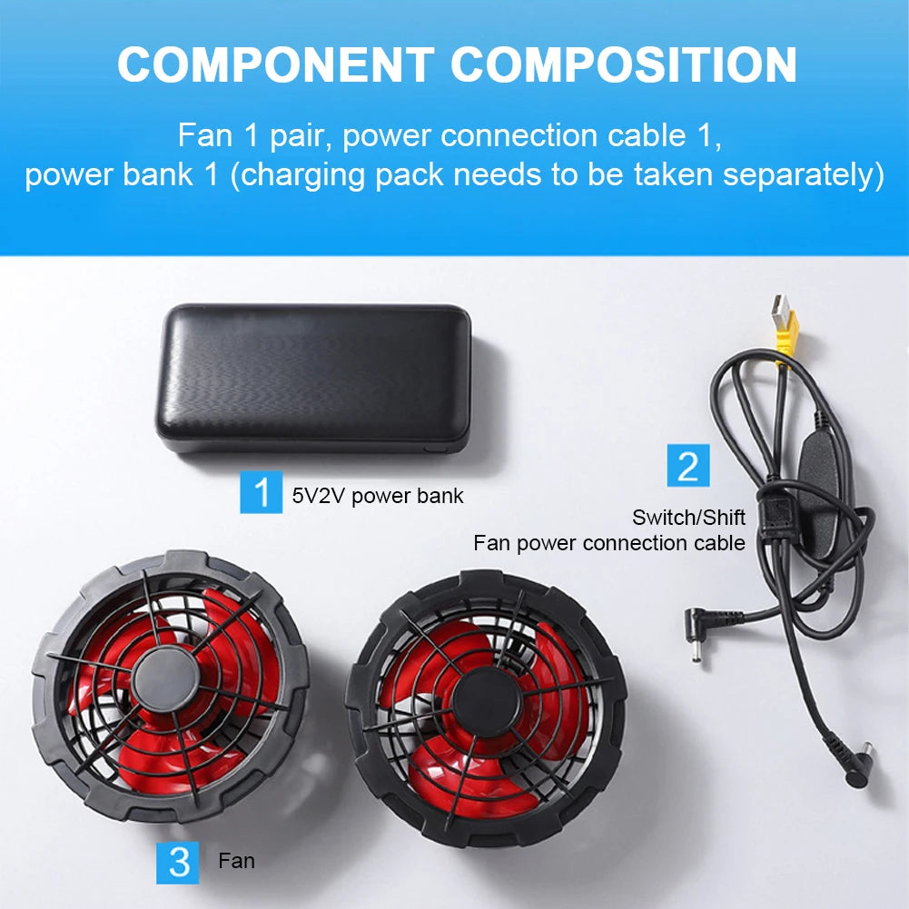 Summer Sport Fan Air Condition Cool Man Woman Outdoor Vest Clothes Jacket Sun Windbreaker Fishing