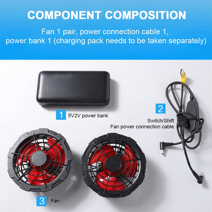 Summer Sport Fan Air Condition Cool Man Woman Outdoor Vest Clothes Jacket Sun Windbreaker Fishing