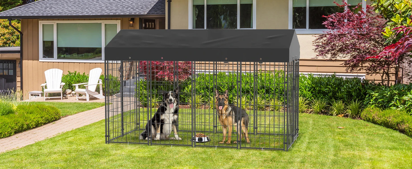 Heavy Duty Large Dog Kennel  Welded Metal Playpen  with Roof