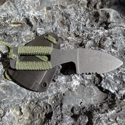 Outdoor Camping Knife - 5.1" Semi-Serrated EDC Blade, Lightweight