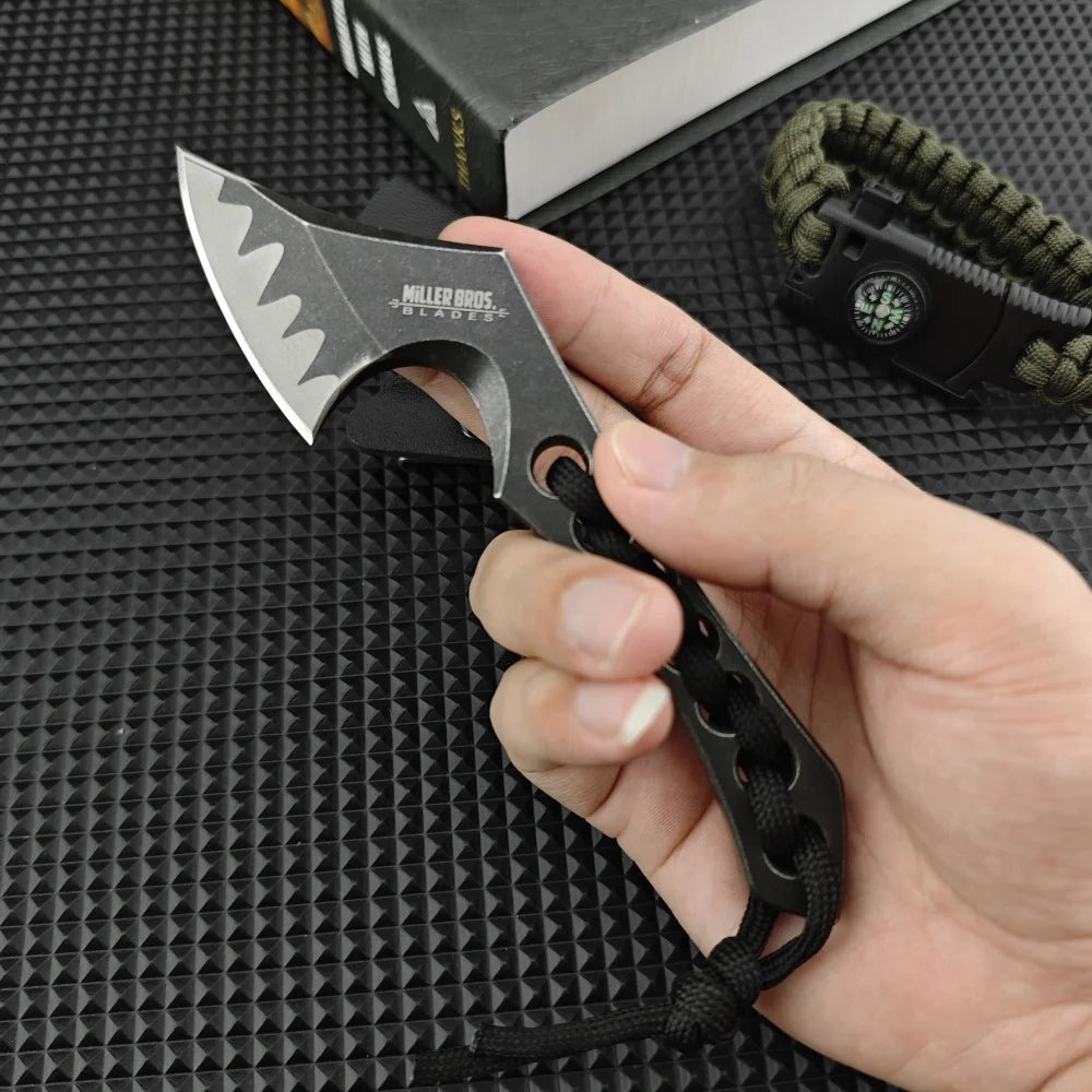 Fixed blade One Small Straight Knife Outdoor Axe Powder Ink Steel portable hunting
