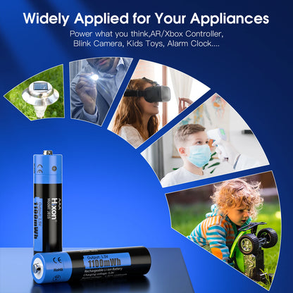 1.5V AA & AAA Lithium Ion Rechargeable Battery For Multiple uses 4 piece