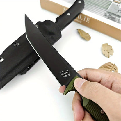 High Hardness Large Straight Knife  Steel Blade Handle Outdoor Camping  Hunting Knife Wilderness Tool