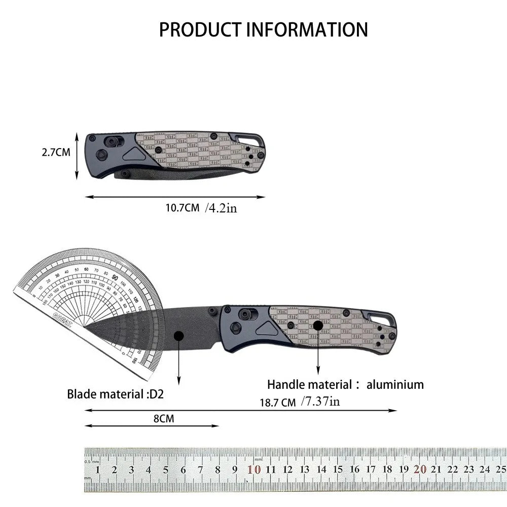 Portable Folding Knife  Steel Blade Aluminum Handle Outdoor Camping hunting