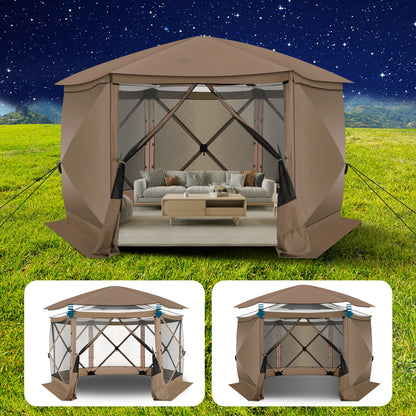 Pop up Gazebo Screen Tent for Camping, 12x12 Removable Roof, Outdoor Screened 5 walls