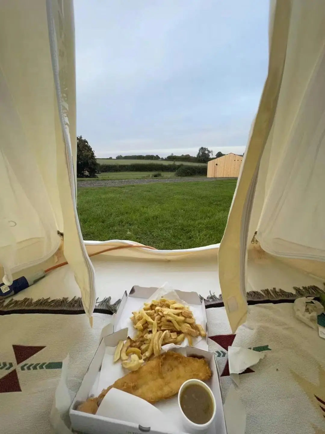 Bell Tent 9.85ft Glamping Tent, Camping, Hiking,Canvas Tent with Aluminum Pole.