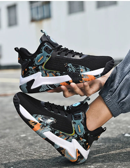 Men's basketball shoes walking and running shoes breathable and comfortable men's sports shoes trendy and fashionable basketball