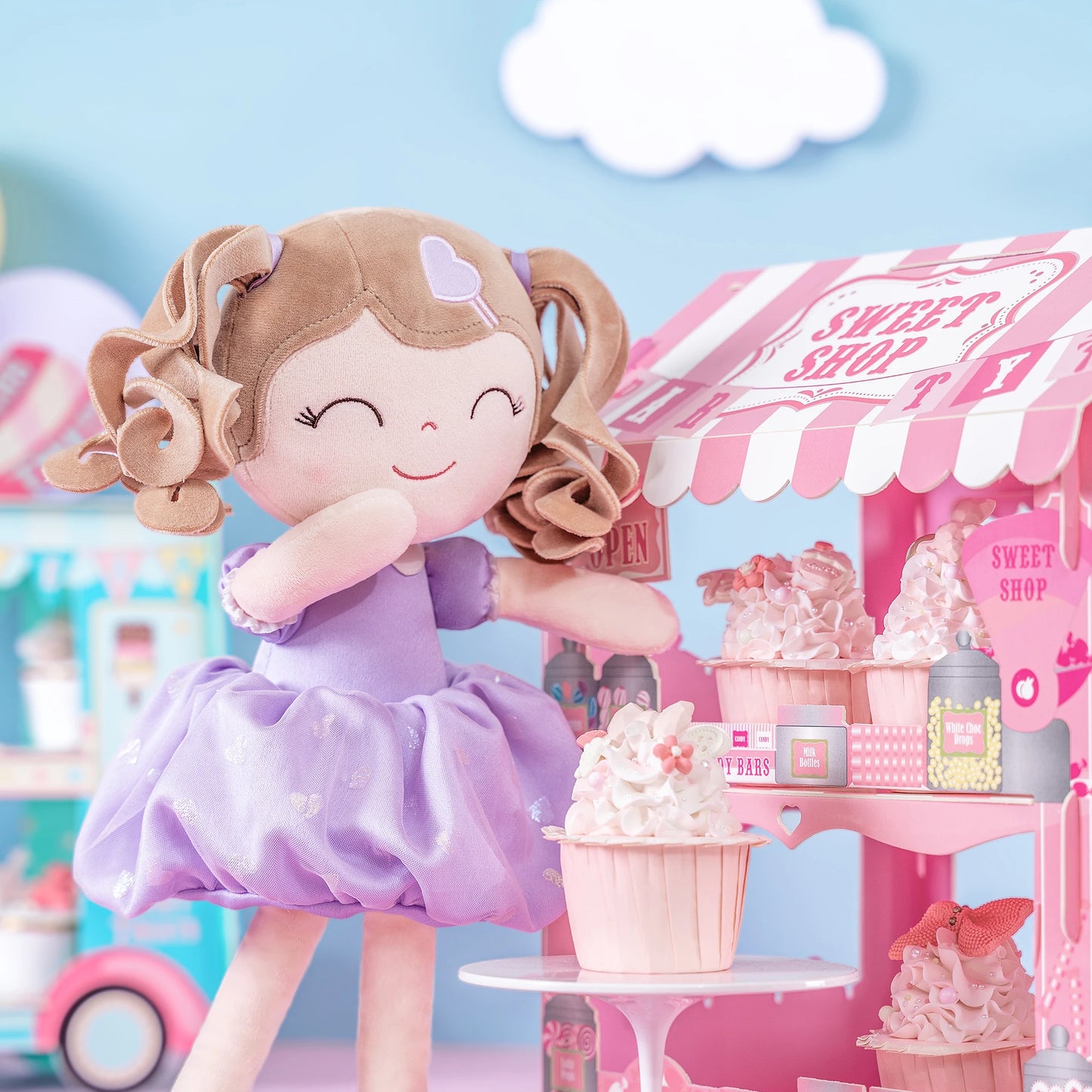 Plush toys Baby Girls Gift Plush Dolls  Birthday Gifts Doll Collection 16 Inches-Light and Purple Christmas Gifts