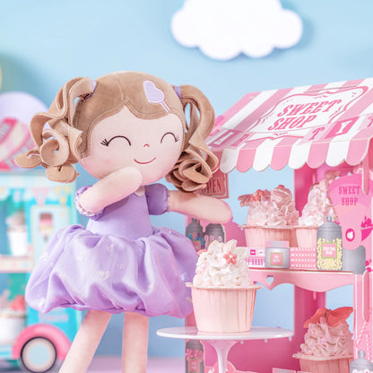 Plush toys Baby Girls Gift Plush Dolls  Birthday Gifts Doll Collection 16 Inches-Light and Purple Christmas Gifts