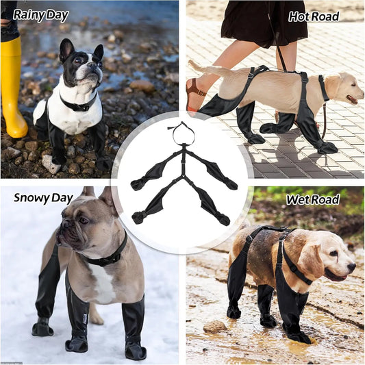 Outdoor Walking Dog Boot Leggings for Small Medium Large Dogs Suspender Boots Waterproof