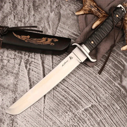 High hardness Large straight knife outdoor camping Portable tactical