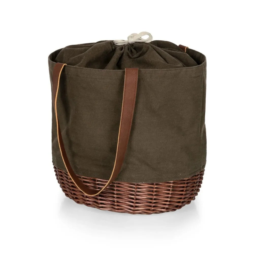 Picnic Multi Canvas and Wicker Basket Tote