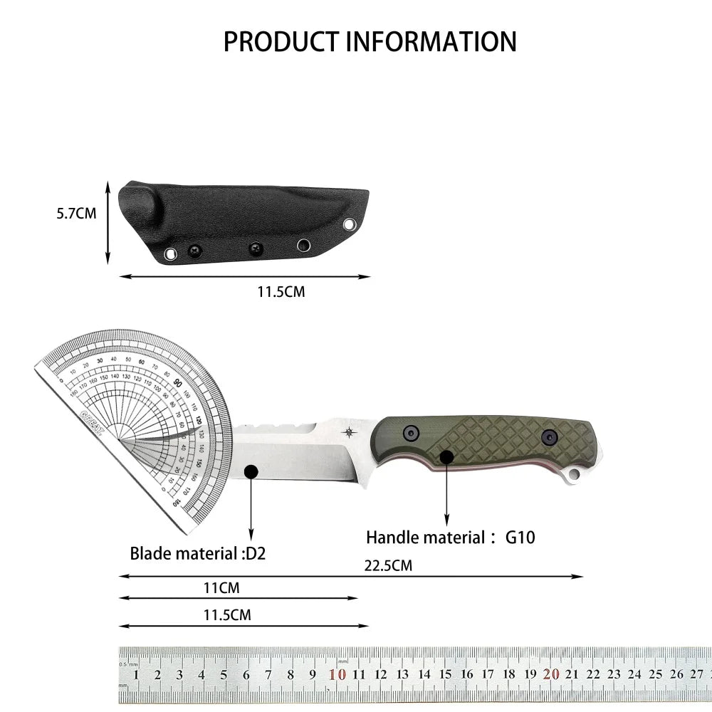 Portable Straight Knife Steel Blade Handle, Outdoor Camping Wilderness Survival Hunting Knife Men's Gift