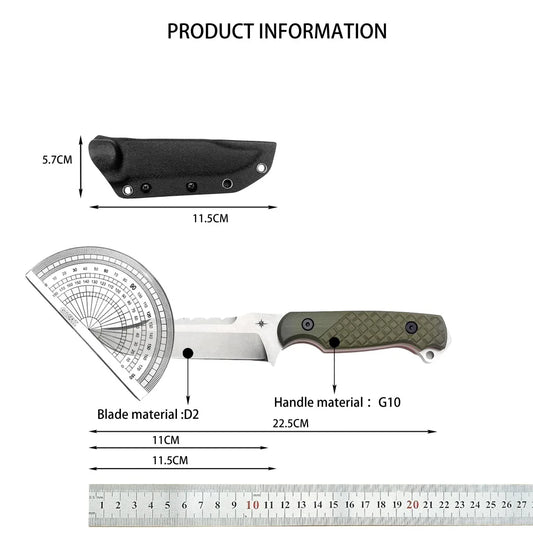 Portable Straight Knife Steel Blade Handle, Outdoor Camping Wilderness Survival Hunting Knife Men's Gift