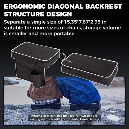 Heated Seat Cushion Seat, 3 Heating Levels, Foldable and Removable, Quick Heating