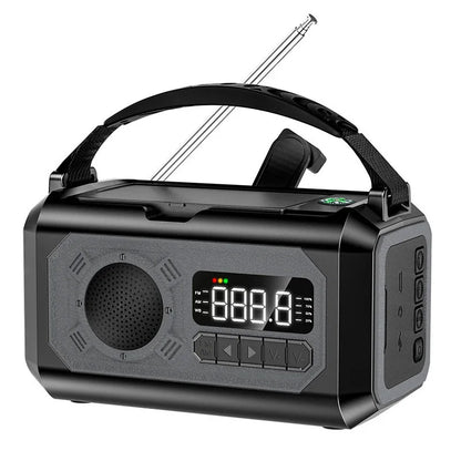 12000mAh Solar Hand Crank AM/FM/NOAA Weather Radio with 2 Solar Panels
