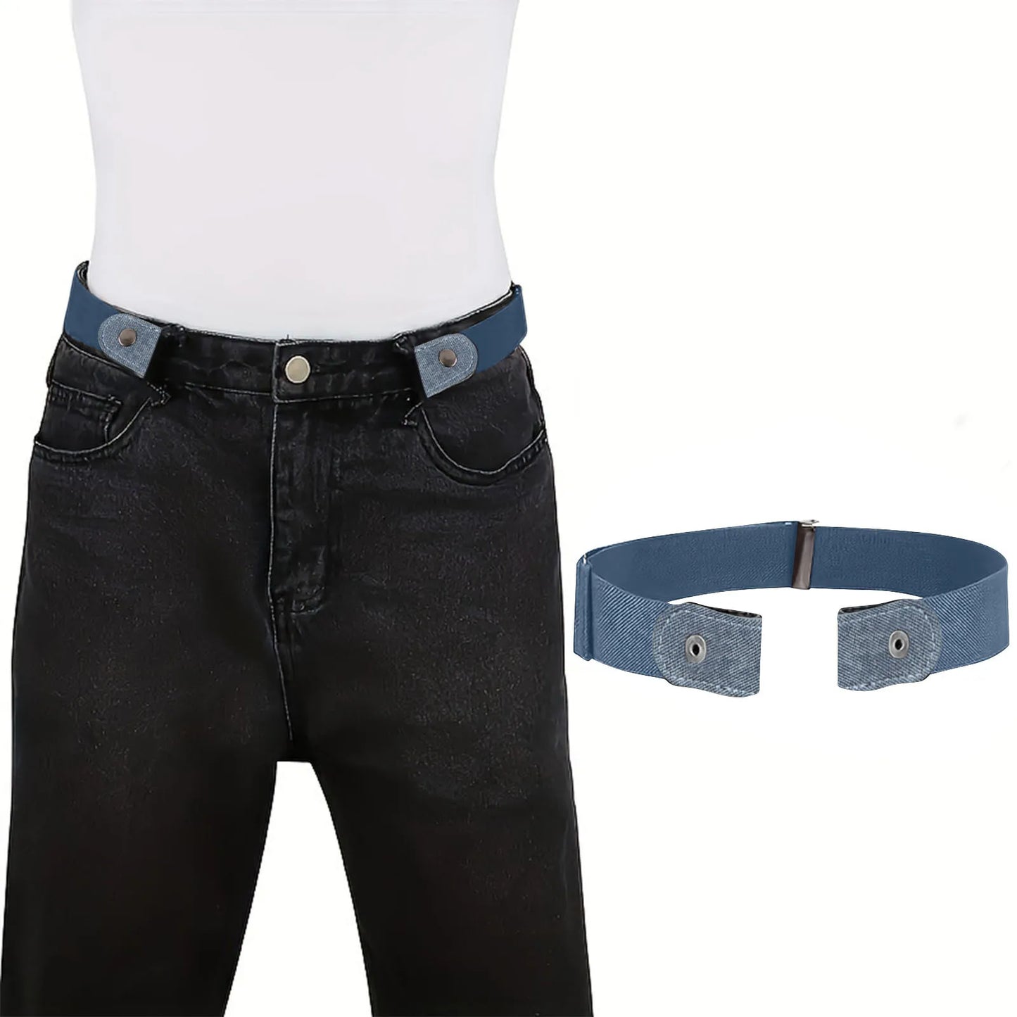 Elastic Belt Without Buckle Canvas Women Belt Stretch