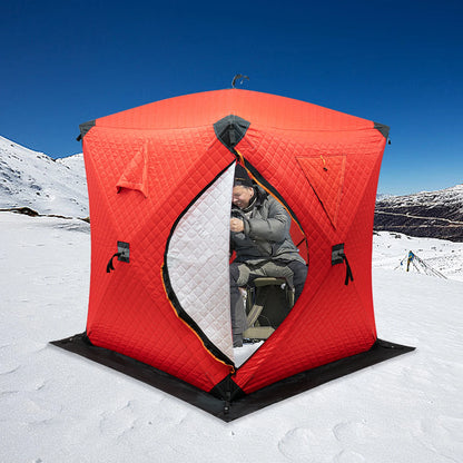 Insulated Ice Fishing Tent Portable Thermal Shelter Windproof Tent Freestanding for 1-2 People