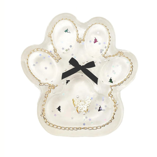 Jelly Glitter Cat Paw Stress Relief Decompression Toy Slow Rebound Pinch New Fidget Toy For Kids Adult Christmas Gifts