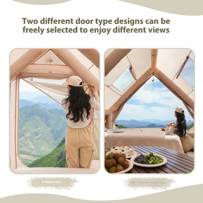 Inflatable Tents, Luxury Camping Tents, With Stove Plug, 4/6/8 Person Family