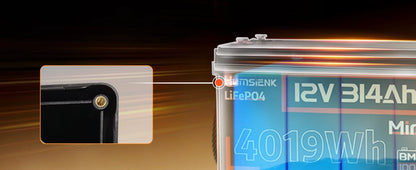 Lithium Iron Phosphate Battery 12V 314Ah With 100A BMS For RV/ Vans/ Golf Cart/ Camping/ Marine/  Boats/ Fishing