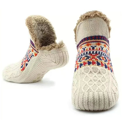 Men Women Winter Indoor Home Slippers Socks Non Slip Fuzzy Floor Socks Warm Thick Thermal Socks Soft for Christmas