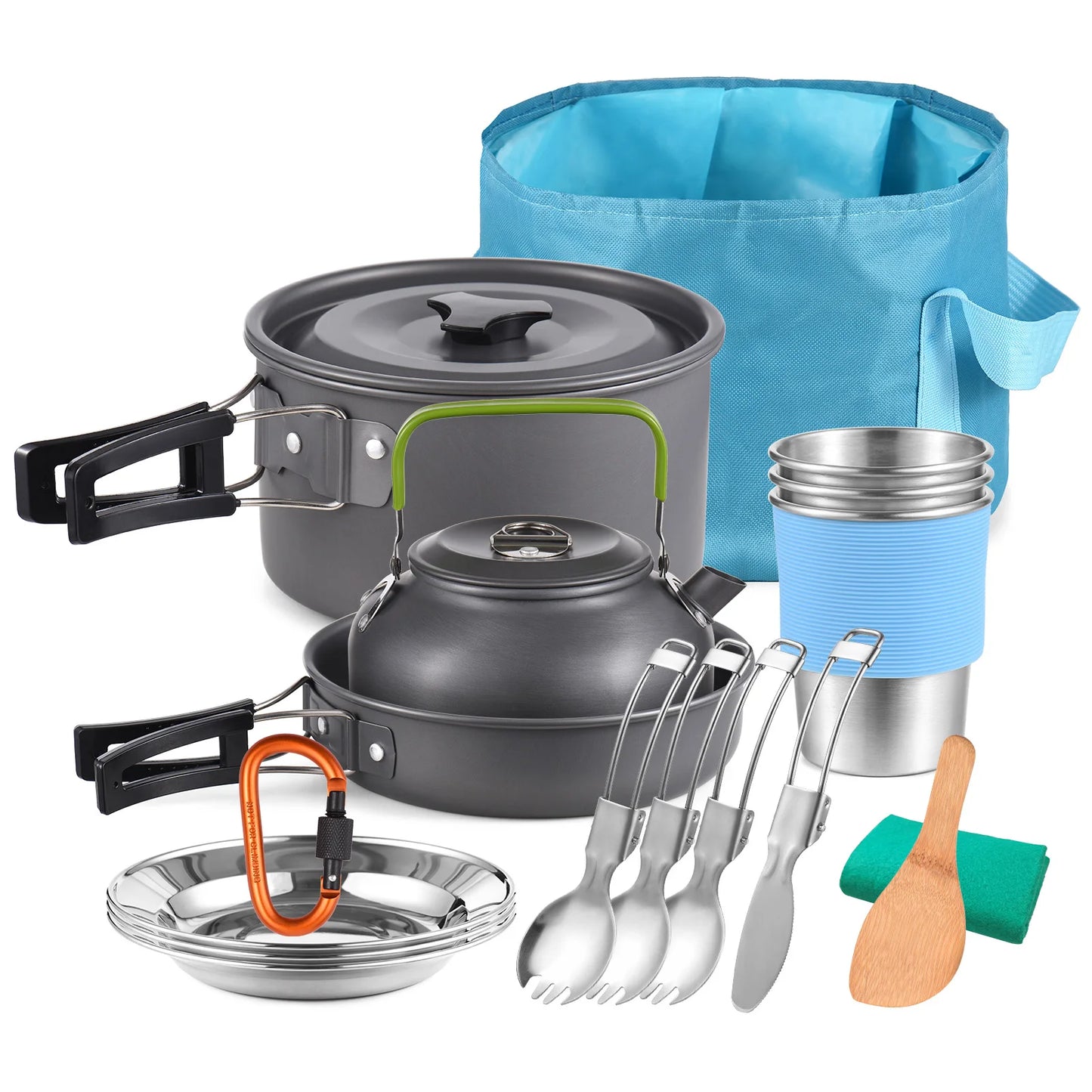 Outdoor Camping Pot Set Portable Aluminum Cookware backpacking cookware