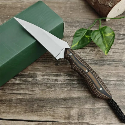 Small Straight 2.44 "double Color G10 Handle for Outdoor Camping Survival, Fishing, Rock Climbing, Tactical Hunting Knife