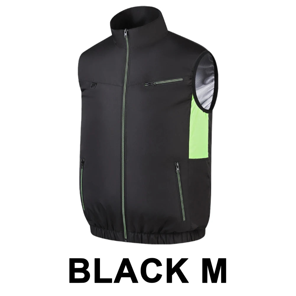 Summer Sport Fan Air Condition Cool Man Woman Outdoor Vest Clothes Jacket Sun Windbreaker Fishing