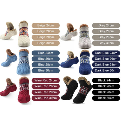 Men Women Winter Indoor Home Slippers Socks Non Slip Fuzzy Floor Socks Warm Thick Thermal Socks Soft for Christmas