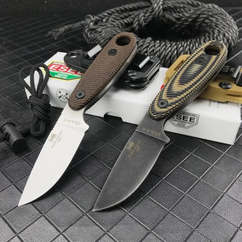 G10 Handle Outdoor Fixed Blade Wilderness Survival Hunting Straight Knives with Sheath