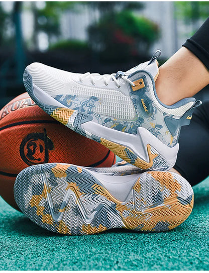 Men's basketball shoes walking and running shoes breathable and comfortable men's sports shoes trendy and fashionable basketball