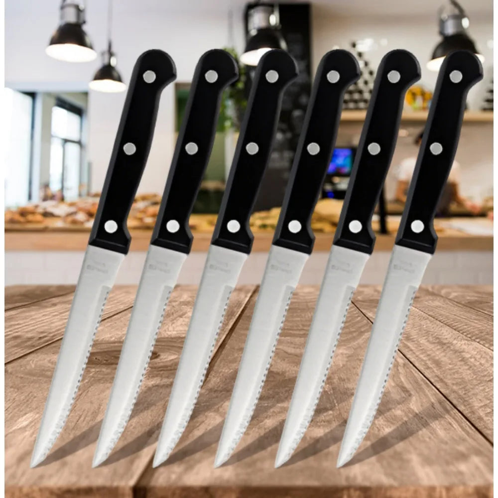 Full 15pcs Chef Knife Set Stainless Steel  with Scissors,Sharpening Rod,Solid Wood Holder Cooking Tool