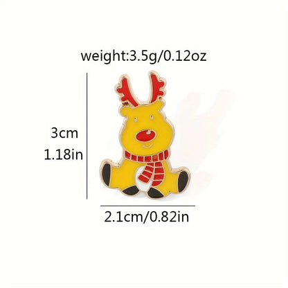 9pcs Christmas Reindeer Brooch, Cute Snowman Santa Claus Enamel Pin, Metal Badge Backpack Clothing Accessories Christmas Gifts