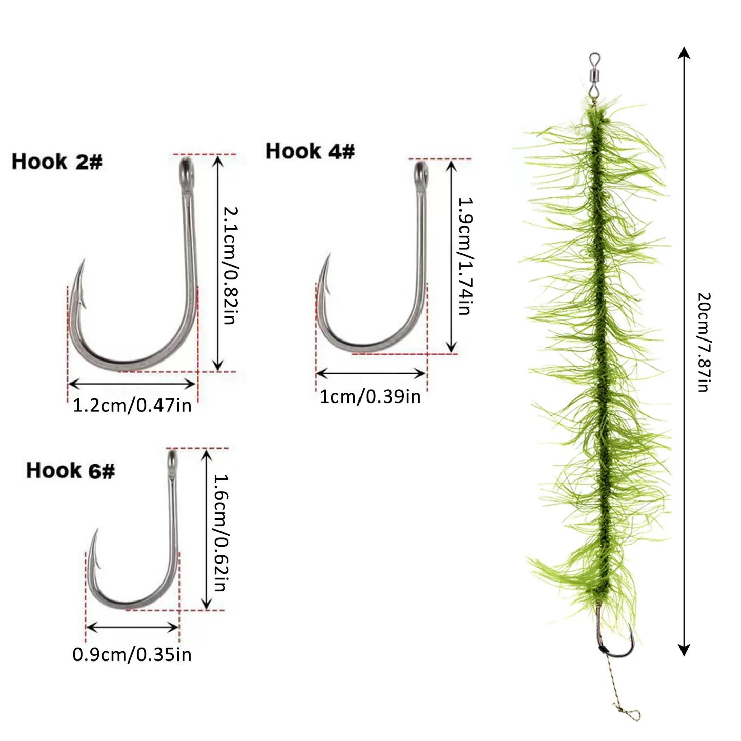 Artificial Grass Carp Lure Baits Sturdy and Durable Material Fishing Bait Suitable for Bass Trout Redfish