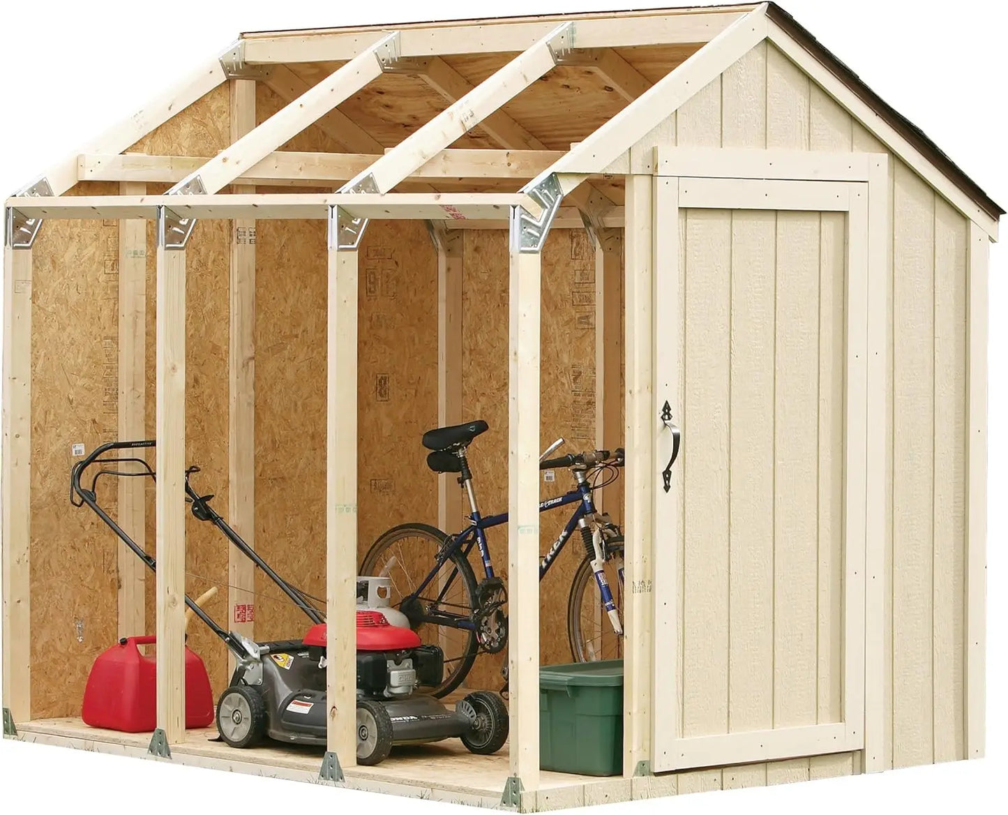 outdoor storage shed kit for backyard, patio, and garden with tool and equipment storage"