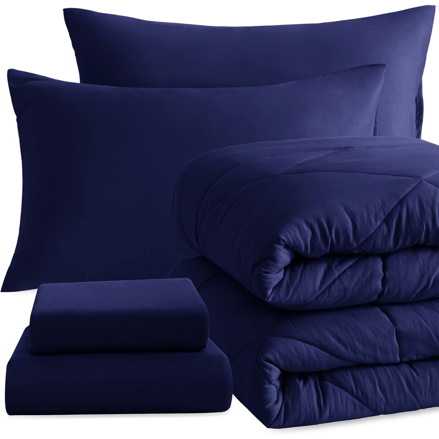 5 Piece Bedding Comforter Set. Breathable Bed in a Bag, Includes Comforter, Fitted Sheet, Top Sheet and Pillowcases