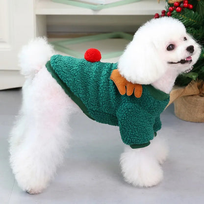 Christmas Pet Clothes Warm Fleece Dog Sweaters Winter Coats Clothing for Small Dogs