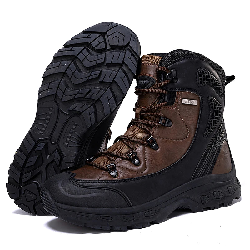 Men's mountain climbing motorcycle boots, outdoor hiking boots, CAMPING