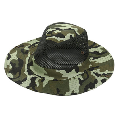 Outdoor Trendy Fisherman Hat Drawstring Design Breathable Summer Hats for Fishing Camping Traveling