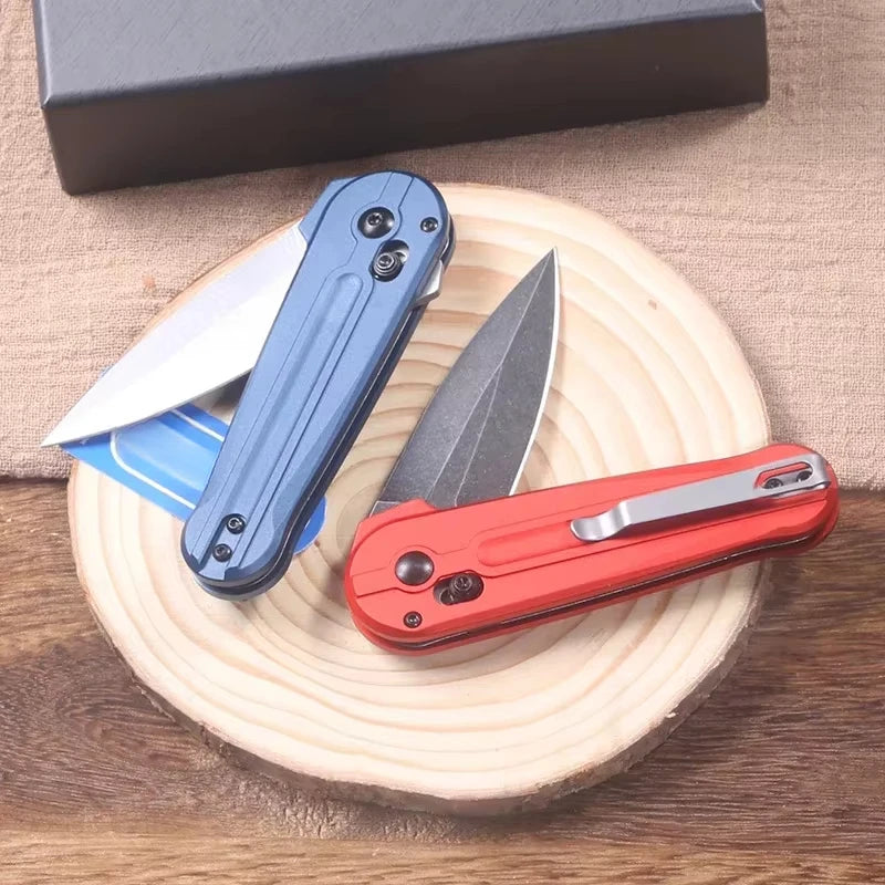 Portable Folding Knife with Shaft Lock D2 Steel Blade Aluminum Handle. Camping Tactics  Hunting Gift