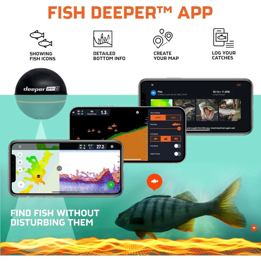 Portable Fish Finder and Depth Finder for Kayaks, Boats and Ice Fishing with GPS Enabled