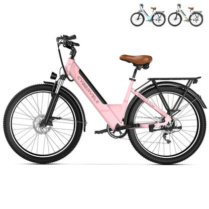 26" Electric E Bike with 7-Speed,1000 Peak Electric Bike for Adults,up 80 Miles Removable Battery Ebike, Adult Electric Bicycles