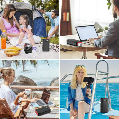 Portable Power Station 110V/65W Power Bank Battery Charger AC, DC, USB  Camping Emergency