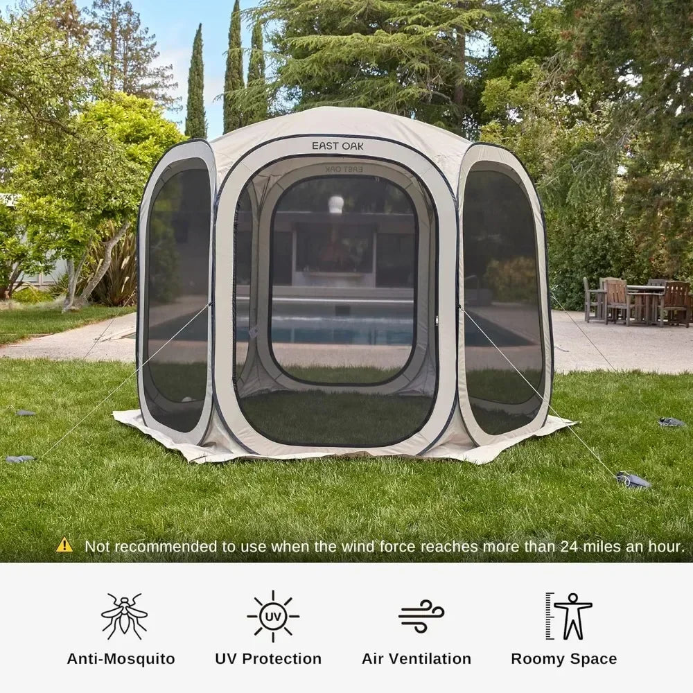 Pop-Up, Portable Screen Room Canopy 10 x 10 FT with Carry Bag for Patio, Backyard