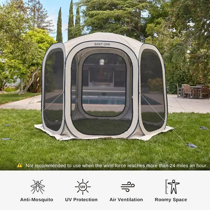 Pop-Up, Portable Screen Room Canopy 10 x 10 FT with Carry Bag for Patio, Backyard